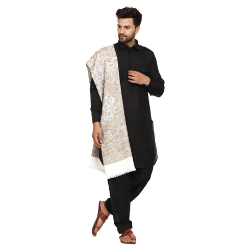 Men's Jamawar Woven Wool Shawl